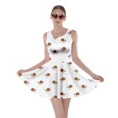 Funny Cartoon Sketchy Snail Drawing Pattern Skater Dress by dflcprintsclothing