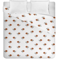 Funny Cartoon Sketchy Snail Drawing Pattern Duvet Cover Double Side (king Size) by dflcprintsclothing