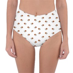 Funny Cartoon Sketchy Snail Drawing Pattern Reversible High-waist Bikini Bottoms by dflcprintsclothing