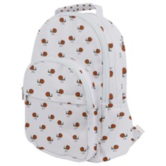 Funny Cartoon Sketchy Snail Drawing Pattern Rounded Multi Pocket Backpack by dflcprintsclothing