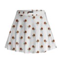 Funny Cartoon Sketchy Snail Drawing Pattern Mini Flare Skirt View1