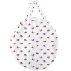 Funny Cartoon Sketchy Snail Drawing Pattern Giant Round Zipper Tote by dflcprintsclothing