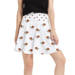 Funny Cartoon Sketchy Snail Drawing Pattern Waistband Skirt