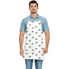 Funny Cartoon Sketchy Snail Drawing Pattern Kitchen Apron