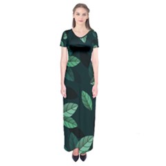 Foliage Short Sleeve Maxi Dress