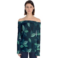 Foliage Off Shoulder Long Sleeve Top