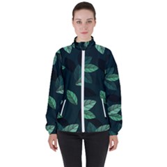 Foliage Women s High Neck Windbreaker