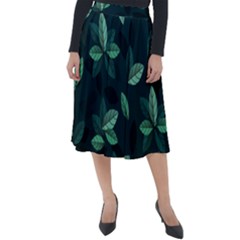 Foliage Classic Velour Midi Skirt 