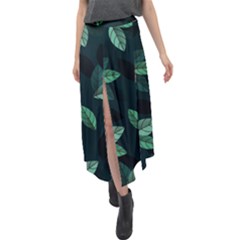 Foliage Velour Split Maxi Skirt