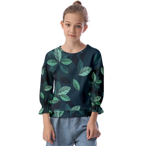 Foliage Kids  Cuff Sleeve Top by HermanTelo