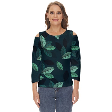 Foliage Cut Out Wide Sleeve Top by HermanTelo