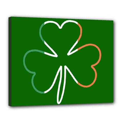 Shamrock Irish Clover St Patrick Canvas 20  X 16  (stretched) by yoursparklingshop