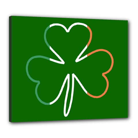 Shamrock Irish Clover St Patrick Canvas 24  X 20  (stretched) by yoursparklingshop