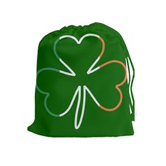 Shamrock Irish Clover St Patrick Drawstring Pouch (xl) by yoursparklingshop