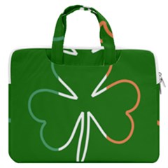 Shamrock Irish Clover St Patrick Macbook Pro Double Pocket Laptop Bag (large) by yoursparklingshop