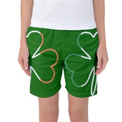 Shamrock Irish Clover St Patrick Women s Basketball Shorts by yoursparklingshop