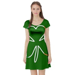 Shamrock Irish Clover St Patrick Short Sleeve Skater Dress by yoursparklingshop