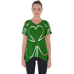 Shamrock Irish Clover St Patrick Cut Out Side Drop Tee by yoursparklingshop