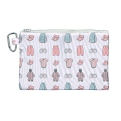 Pattern With Clothes For Newborns Canvas Cosmetic Bag (large) by SychEva