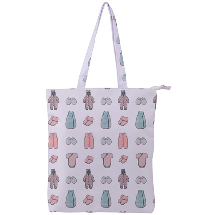 Pattern With Clothes For Newborns Double Zip Up Tote Bag