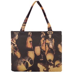 Candombe Drummers Warming Drums Mini Tote Bag by dflcprintsclothing