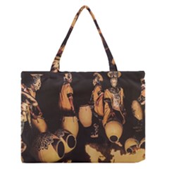 Candombe Drummers Warming Drums Zipper Medium Tote Bag