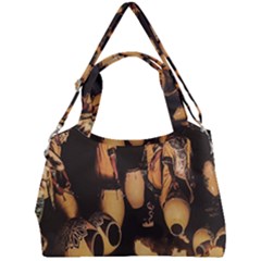 Candombe Drummers Warming Drums Double Compartment Shoulder Bag by dflcprintsclothing