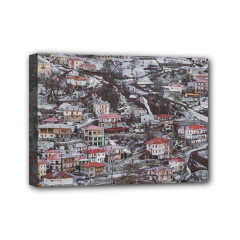 Metsovo Aerial Cityscape, Greece Mini Canvas 7  X 5  (stretched) by dflcprintsclothing