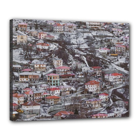 Metsovo Aerial Cityscape, Greece Canvas 20  X 16  (stretched) by dflcprintsclothing