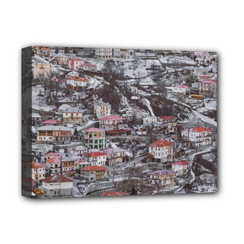 Metsovo Aerial Cityscape, Greece Deluxe Canvas 16  X 12  (stretched)  by dflcprintsclothing