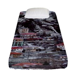 Metsovo Aerial Cityscape, Greece Fitted Sheet (single Size) by dflcprintsclothing