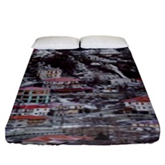 Metsovo Aerial Cityscape, Greece Fitted Sheet (king Size) by dflcprintsclothing