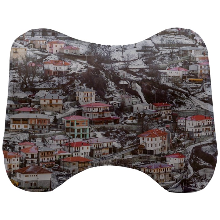 Metsovo Aerial Cityscape, Greece Head Support Cushion