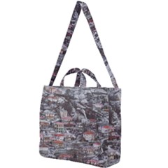 Metsovo Aerial Cityscape, Greece Square Shoulder Tote Bag by dflcprintsclothing