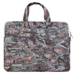 Metsovo Aerial Cityscape, Greece Macbook Pro 16  Double Pocket Laptop Bag  by dflcprintsclothing