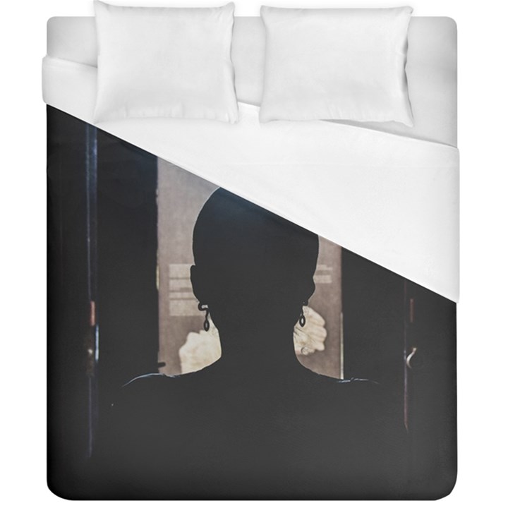 Woman Watching Window High Contrast Scene 2 Duvet Cover (California King Size)