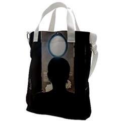 Woman Watching Window High Contrast Scene 2 Canvas Messenger Bag by dflcprintsclothing