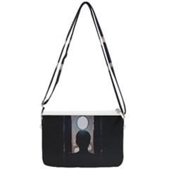 Woman Watching Window High Contrast Scene 2 Double Gusset Crossbody Bag