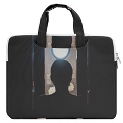 Woman Watching Window High Contrast Scene 2 Macbook Pro 16  Double Pocket Laptop Bag  by dflcprintsclothing