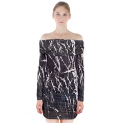 Abstract Light Games 1 Long Sleeve Off Shoulder Dress by DimitriosArt