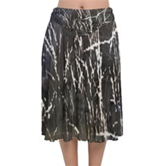 Abstract Light Games 1 Velvet Flared Midi Skirt by DimitriosArt