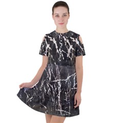 Abstract Light Games 1 Short Sleeve Shoulder Cut Out Dress  by DimitriosArt