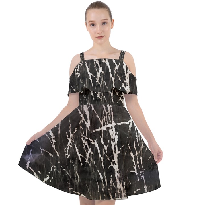 Abstract light games 1 Cut Out Shoulders Chiffon Dress