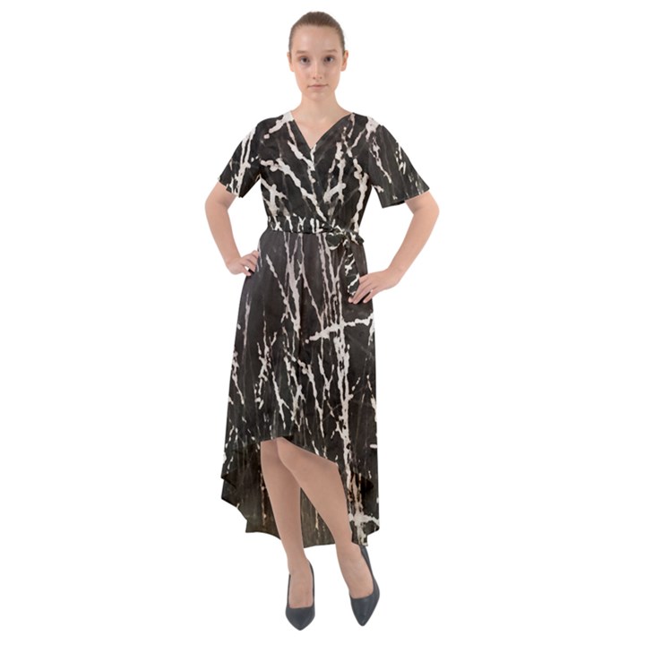 Abstract light games 1 Front Wrap High Low Dress