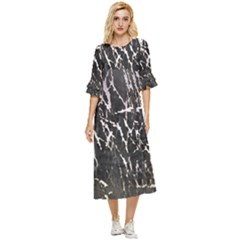 Abstract Light Games 1 Double Cuff Midi Dress