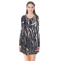 Abstract Light Games 1 Long Sleeve V-neck Flare Dress by DimitriosArt