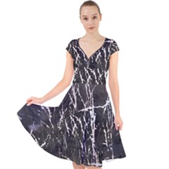 Abstract Light Games 1 Cap Sleeve Front Wrap Midi Dress by DimitriosArt