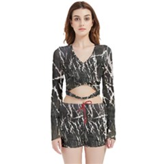 Abstract Light Games 1 Velvet Wrap Crop Top And Shorts Set by DimitriosArt