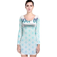 Flower Of Life  Long Sleeve Velvet Bodycon Dress by tony4urban