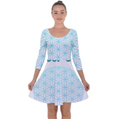 Flower Of Life  Quarter Sleeve Skater Dress by tony4urban